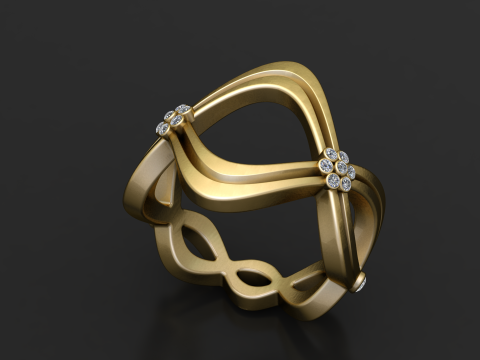 Infinity Bloom Designer-Ring 3D Druckmodell