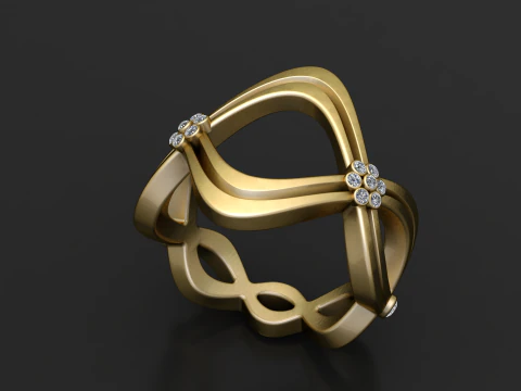 Infinity Bloom Designer Ring 3D Print Model