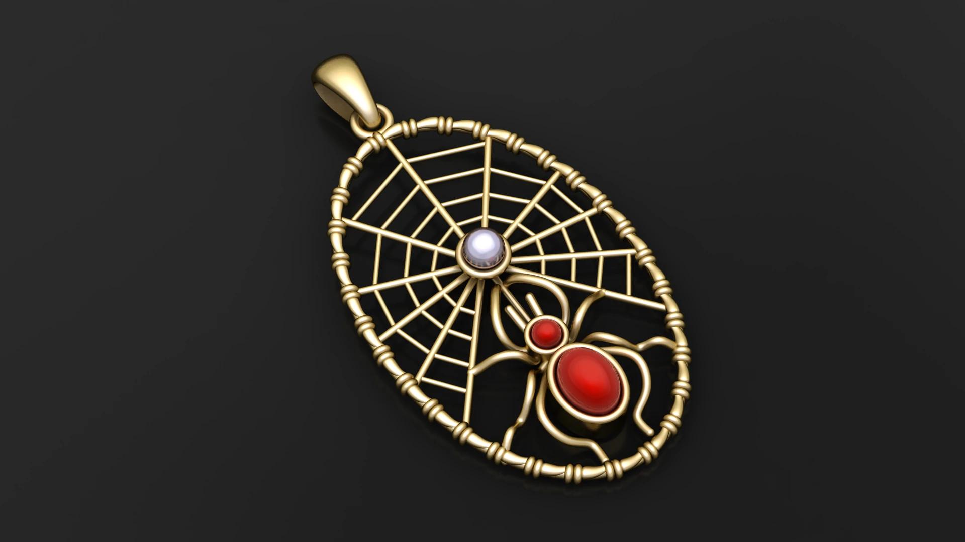 Golden Web Embrace Pendant 3d Printable Model 3D Print Model .c4d .max .obj .3ds .fbx .stl .blend 