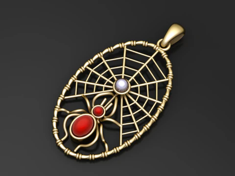 Golden Web Embrace Pendant 3d Printable Model 3D Print Model