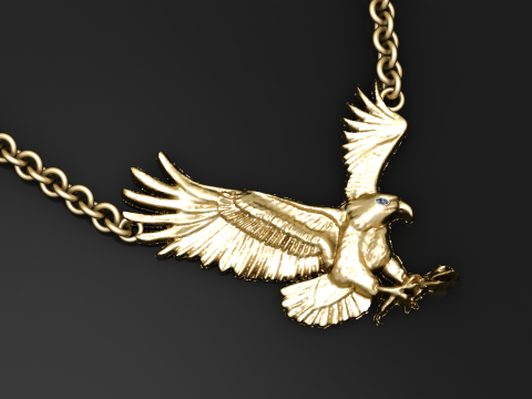 Golden Soar Eagle Pendant 3d printable model 3D Print Model