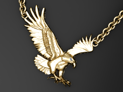 Modello stampabile 3d con pendente Golden Soar Eagle Modello di stampa 3D