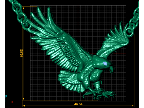 Modello stampabile 3d con pendente Golden Soar Eagle Modello di stampa 3D