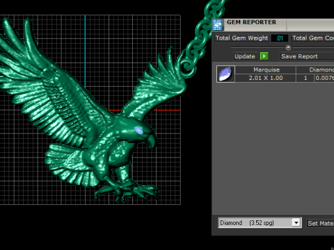 Modello stampabile 3d con pendente Golden Soar Eagle Modello di stampa 3D