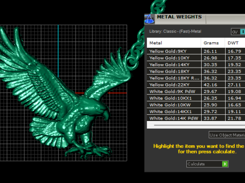 Modello stampabile 3d con pendente Golden Soar Eagle Modello di stampa 3D