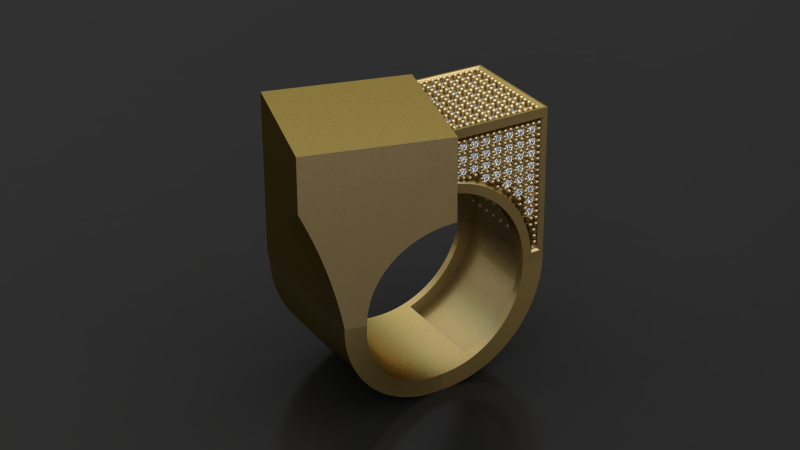 Architectural Cube Luxe Ring 3D-druckbares Modell 3D Druckmodell .c4d .max .obj .3ds .fbx .stl .blend 