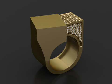 Architectural Cube Luxe Ring 3d printable model 3D Print Model