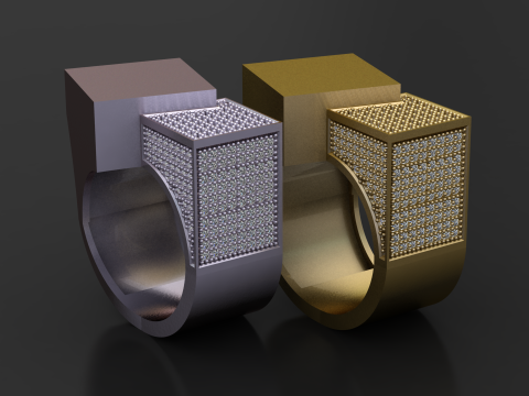 Architectural Cube Luxe Ring 3D-druckbares Modell 3D Druckmodell