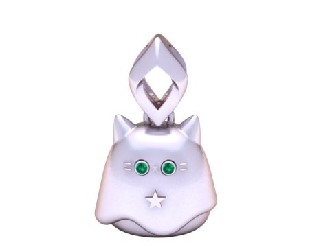 3D-druckbares Katzen-Stern-Charm-Anhängermodell 3D Druckmodell