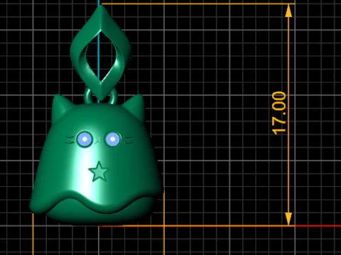Cat Star Charm 3D Printable Pendant Model 3D Print Model