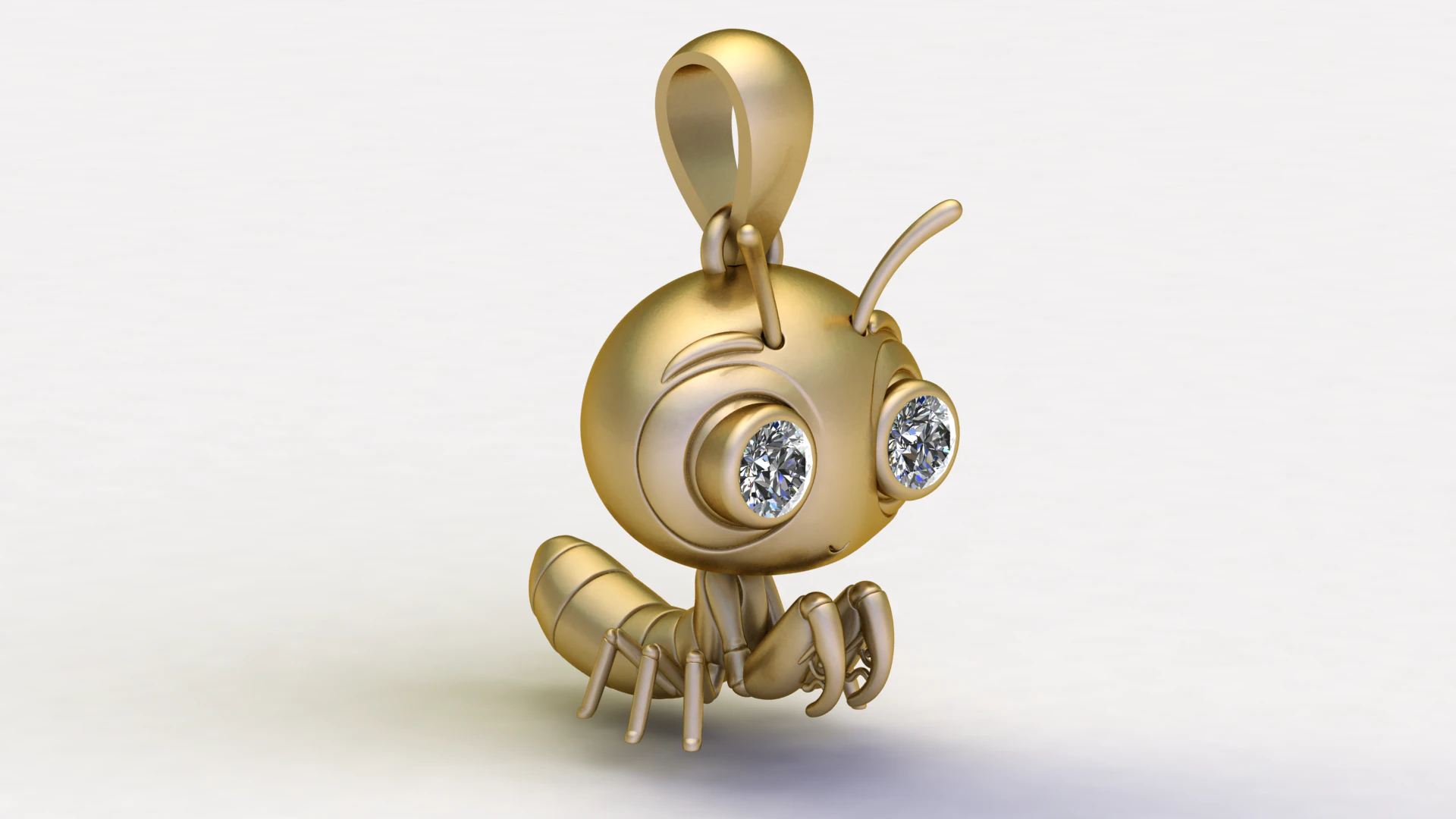 Cute Bug Pendant 3D Printable Jewelry Model 3D Print Model .c4d .max .obj .3ds .fbx .stl .blend 
