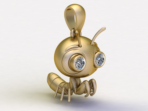 Cute Bug Pendant 3D Printable Jewelry Model 3D Print Model