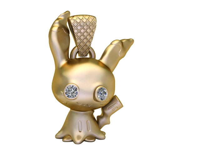 ゴーストバニーチャーム 3D 印刷可能なペンダントモデル 3Dプリントモデル .c4d .max .obj .3ds .fbx .stl .blend 