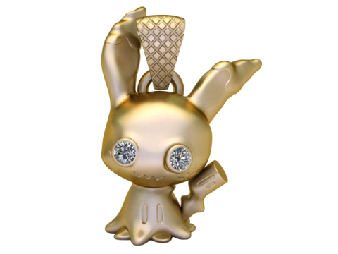 ゴーストバニーチャーム 3D 印刷可能なペンダントモデル 3Dプリントモデル