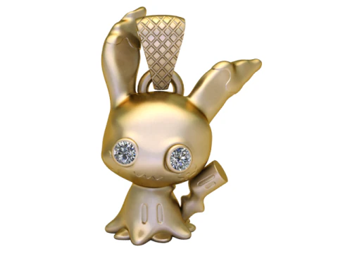 Ghost Bunny Charm 3D Printable Pendant Model 3D Print Model