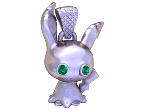 Ghost Bunny Charm 3D Printable Pendant Model 3D Print Model