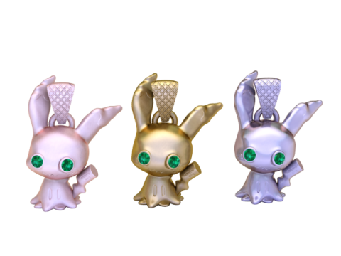 ゴーストバニーチャーム 3D 印刷可能なペンダントモデル 3Dプリントモデル