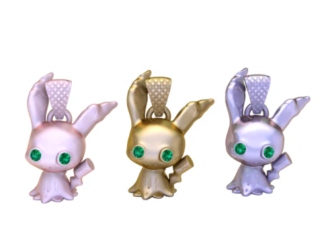 Ghost Bunny Charm 3D Printable Pendant Model 3D Print Model