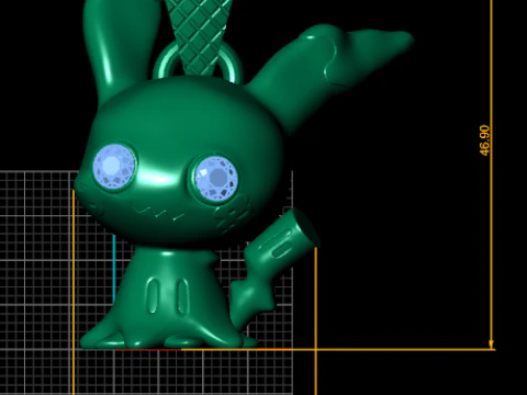 Ghost Bunny Charm 3D Printable Pendant Model 3D Print Model