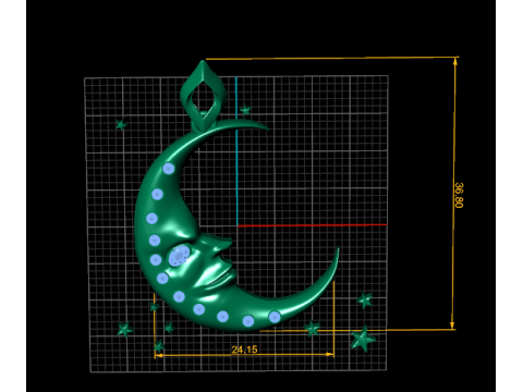 천상의 달 얼굴 펜던트 3D 인쇄 가능한 보석 모델 3D 프린트 모델