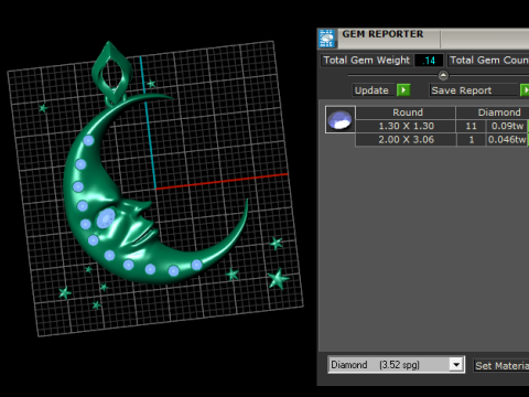 천상의 달 얼굴 펜던트 3D 인쇄 가능한 보석 모델 3D 프린트 모델