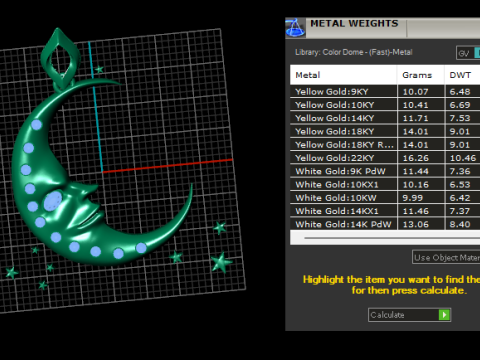 천상의 달 얼굴 펜던트 3D 인쇄 가능한 보석 모델 3D 프린트 모델