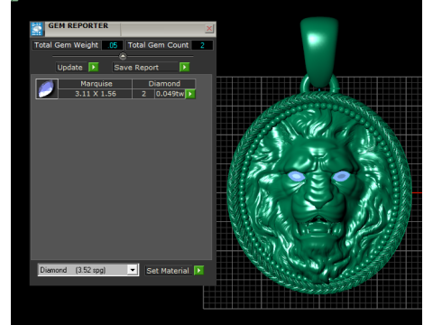 Majestueus leeuwenkop medaillon 3D afdrukbaar hangermodel 3D printmodel
