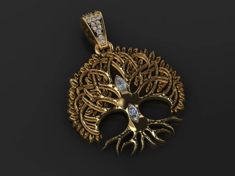 Enchanted Tree of Life Pendant 3D Printable Jewelry Model 3D Print Model