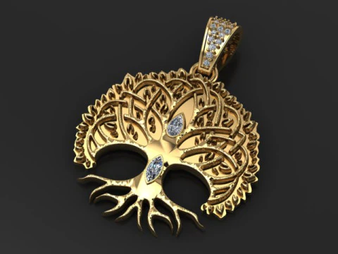 Enchanted Tree of Life Pendant 3D Printable Jewelry Model 3D Print Model
