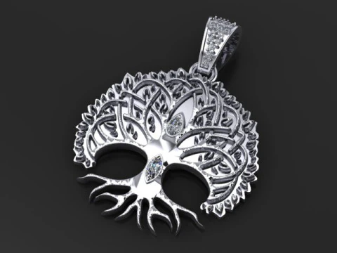 Enchanted Tree of Life Pendant 3D Printable Jewelry Model 3D Print Model