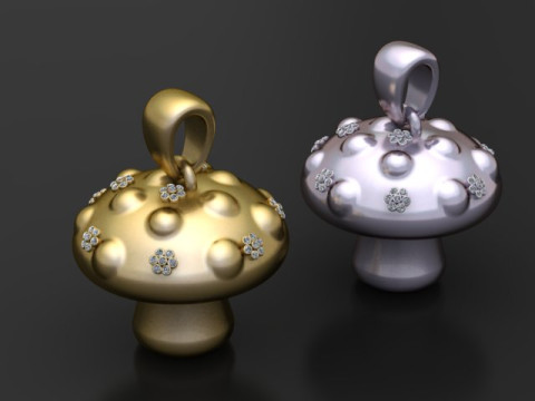 Тривимірна ювелірна модель ювелірного виробу з квітковим фантазійним грибом 3D Принт Модель