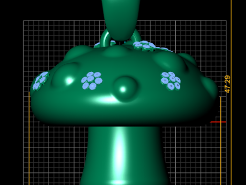 Тривимірна ювелірна модель ювелірного виробу з квітковим фантазійним грибом 3D Принт Модель