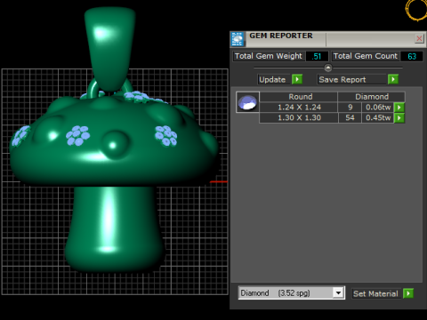Тривимірна ювелірна модель ювелірного виробу з квітковим фантазійним грибом 3D Принт Модель