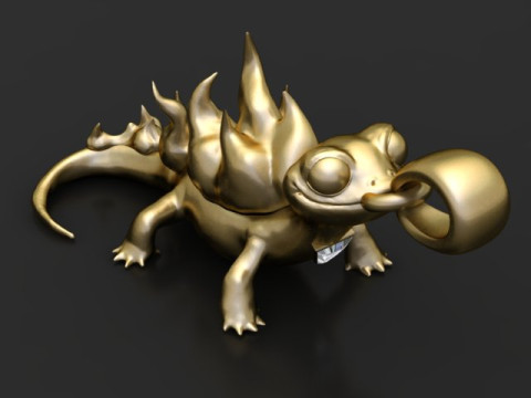Vlamhagedis charme 3D afdrukbaar schepsel hangermodel 3D printmodel