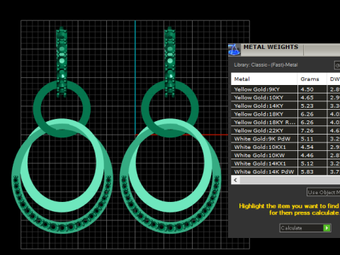 Triple Halo Drop Earrings 3D Printable Jewelry Model 3D Print Model