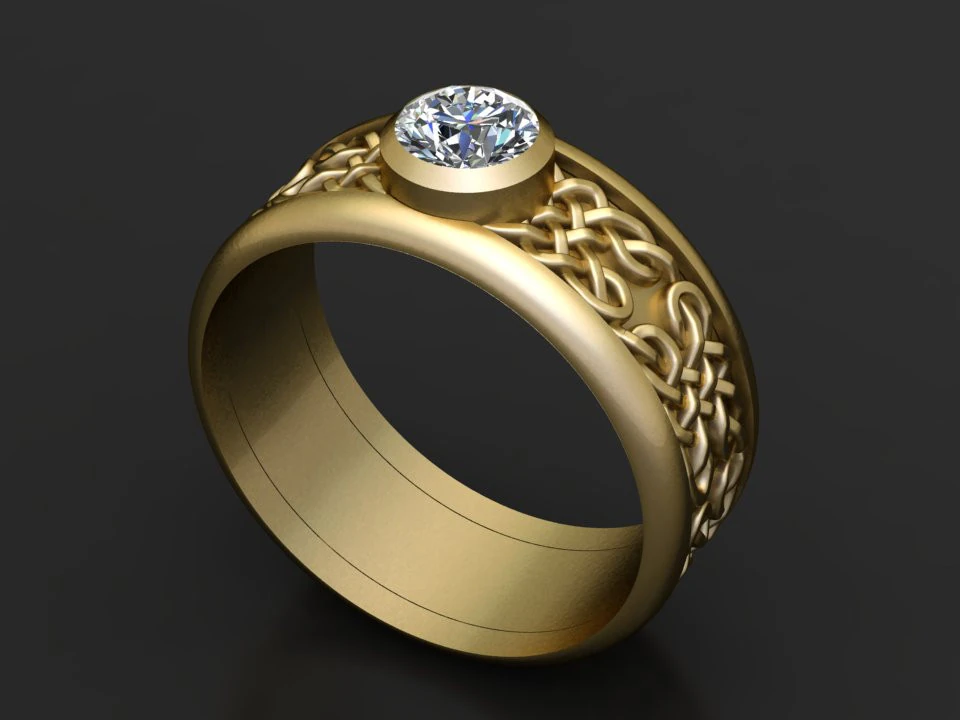Celtic Weave Solitaire Ring 3D Printable Jewelry Model 3D Print Model .c4d .max .obj .3ds .fbx .stl .blend 