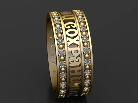 Royal Script Eternity Ring 3D Printable Jewelry Model 3D Print Model