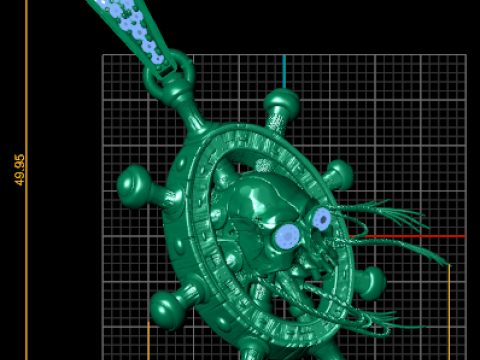 Piraten-Schädel-Helm-Anhänger, 3D-druckbares Schmuckmodell 3D Druckmodell