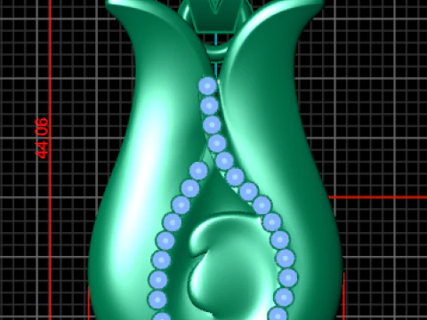 Elegance Teardrop Diamond Pendant 3D Print Model