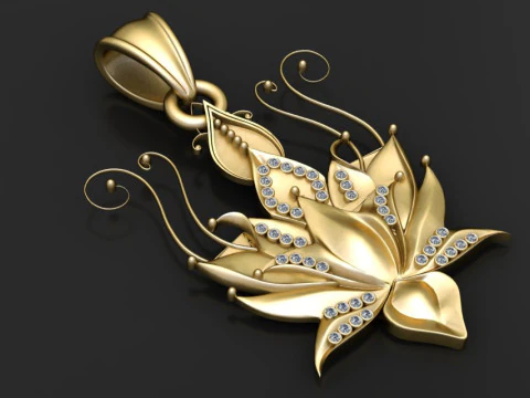 Wisiorek z diamentem Royal Bloom Model do druku 3D