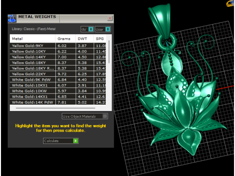皇家绽放钻石吊坠 3D 打印模型