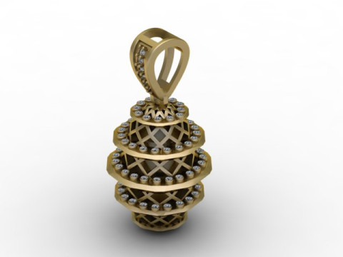 Luxury Spiral Cage Diamond Pendant 3D Printable Jewelry Model 3D Print Model