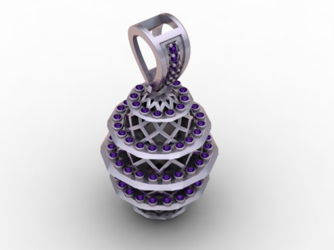Luxury Spiral Cage Diamond Pendant 3D Printable Jewelry Model 3D Print Model
