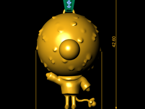 Cute Puffy Ball Character Pendant Diamond Bail 3D Printable Jewelry 3D Print Model
