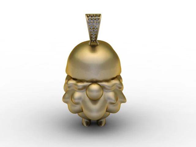 Mini Santa Gnome Pendant Cute Christmas Jewelry 3D Print Model .c4d .max .obj .3ds .fbx .stl .blend