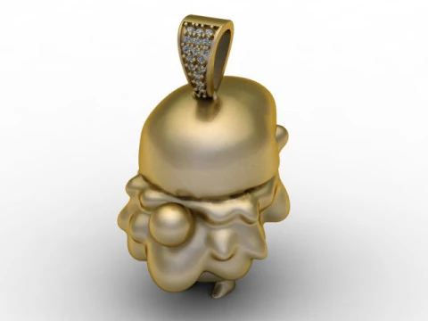 Mini Santa Gnome Pendant Cute Christmas Jewelry 3D Print Model