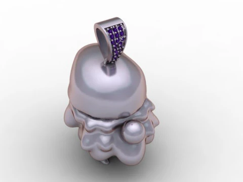 Mini Santa Gnome Pendant Cute Christmas Jewelry 3D Print Model