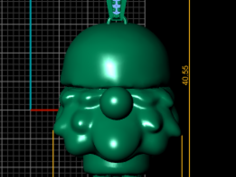 Mini Santa Gnome Pendant Cute Christmas Jewelry 3D Print Model