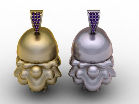 Mini Santa Gnome Pendant Cute Christmas Jewelry 3D Print Model