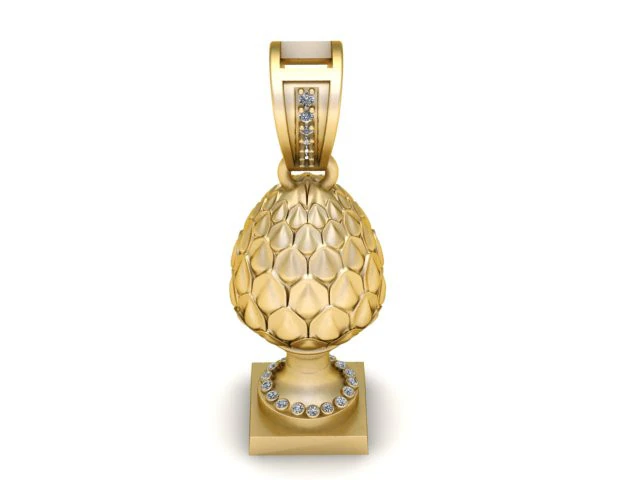 Royal Pinecone Egg Pendant Luxury Diamond Base Jewelry STL 3D Print Model .c4d .max .obj .3ds .fbx .stl .blend 